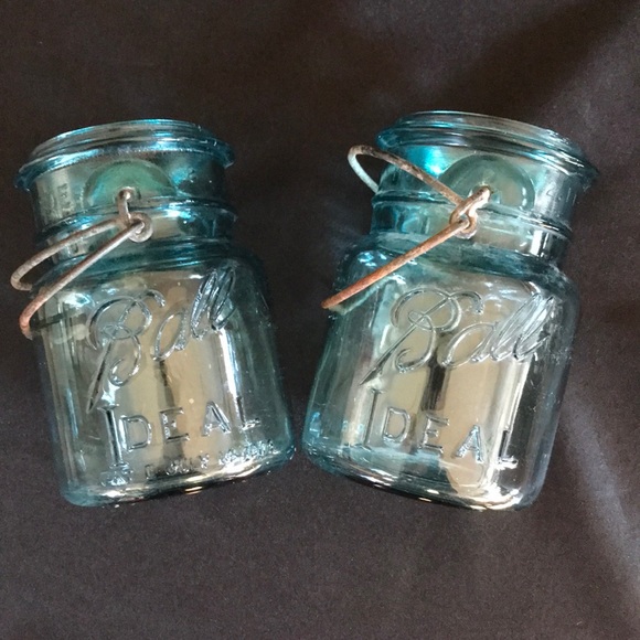 Vintage | Accents | Vintage Set Of Aqua Blue Ball Pint Jars | Poshmark